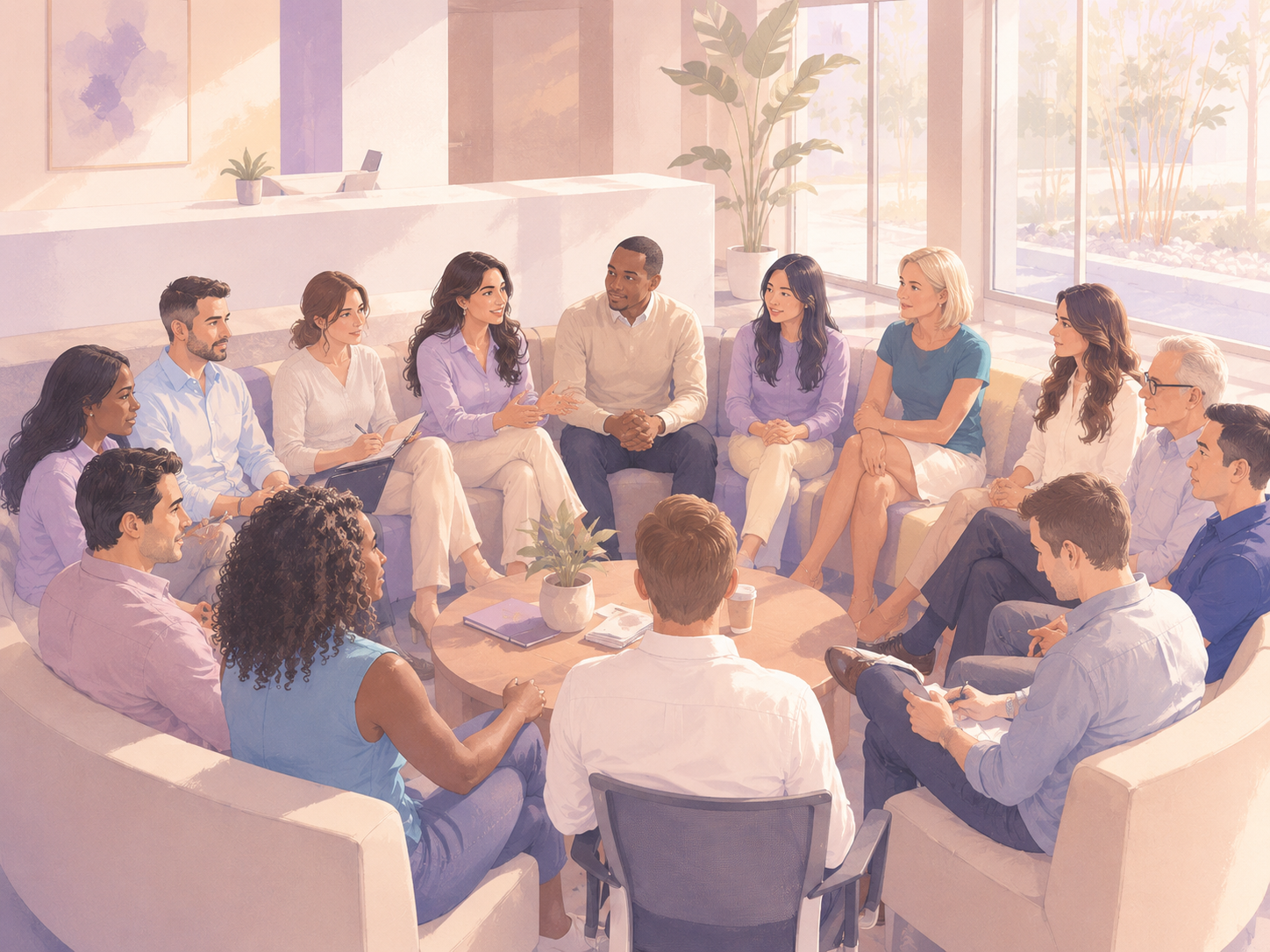 Team discussion supporting culture during change